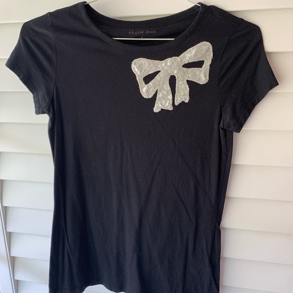 Short sleeve bow top
